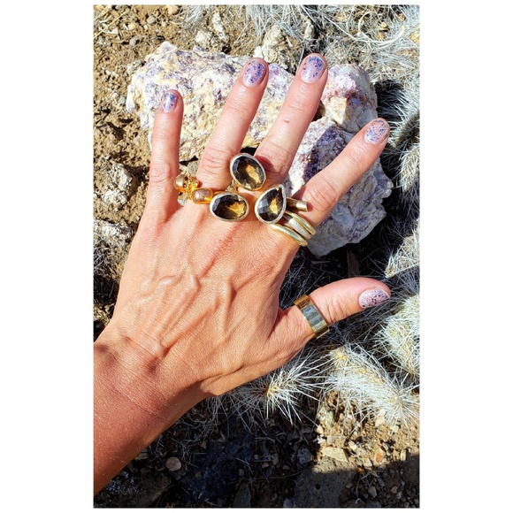 boutique Jewelry - smokey quartz 14k gold 🍸 cocktail ring 🍸